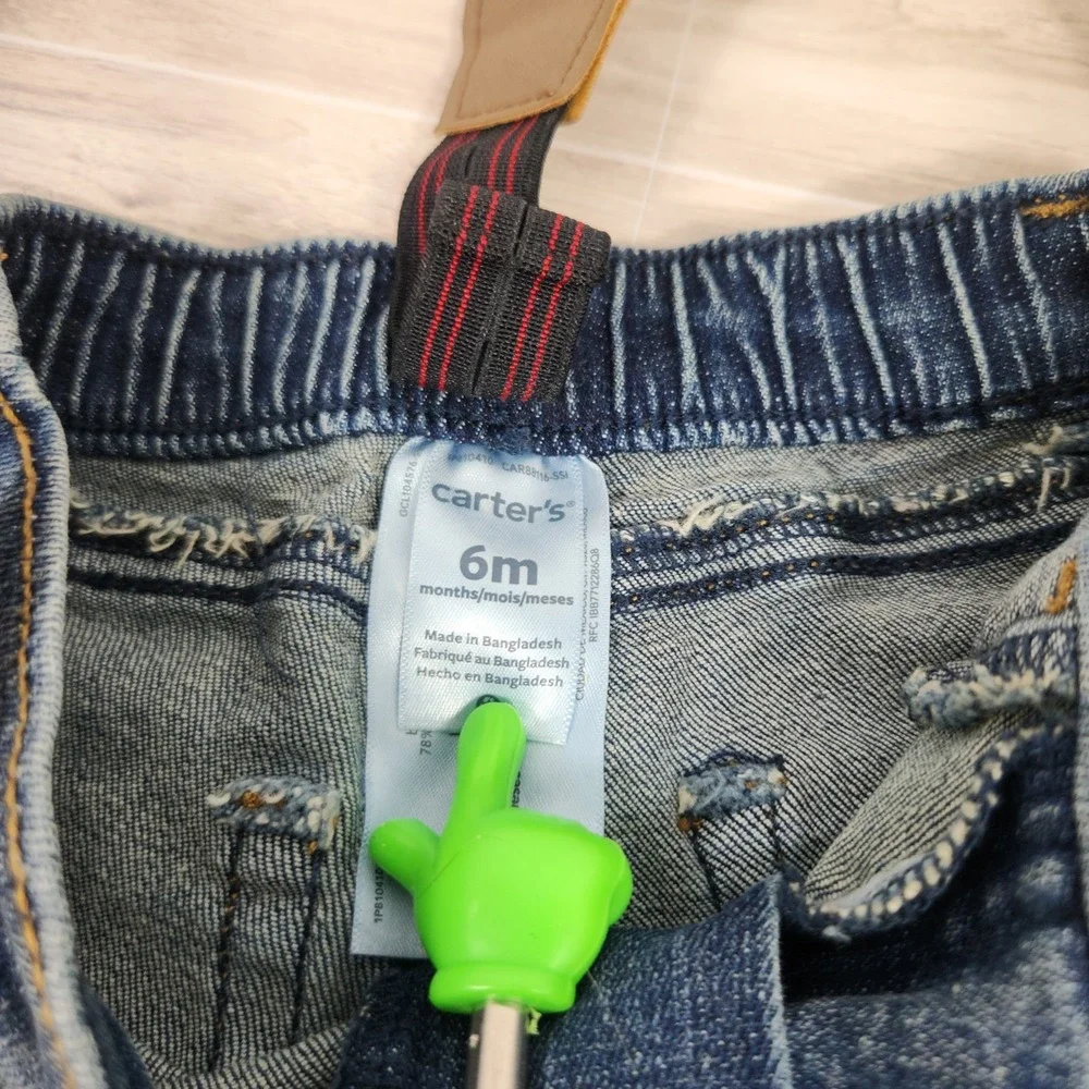 Carter's Denim Jeans with Adjustable Suspender Attached Size 6 Months‎